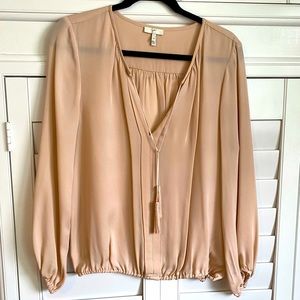 Joie SILK Odette nude pink with tassels in size M